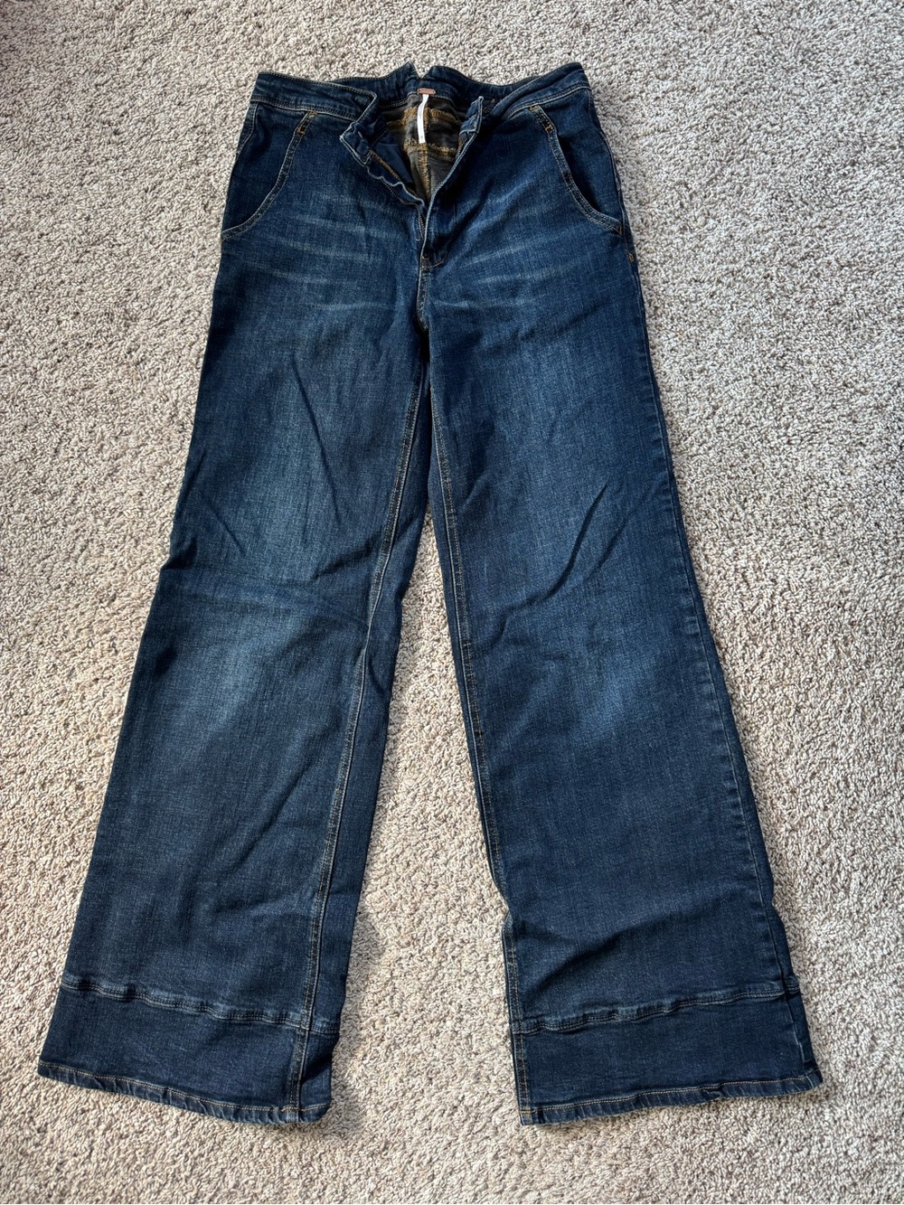 Free People Women's Dark Blue Boot Cut Jeans